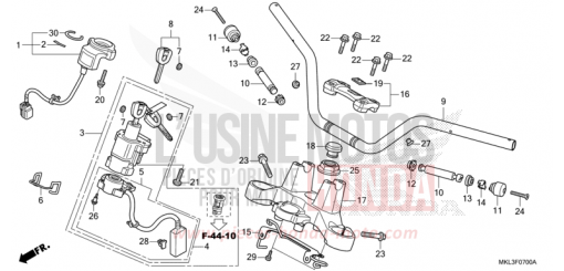 ROHRGRIFF/OBERE BRUECKE NC750XAK de 2019
